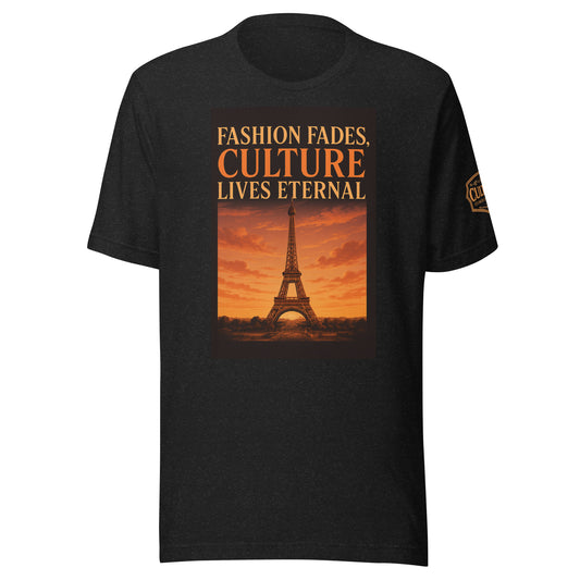 Eiffel Tower Sunset Shirt Black and orange