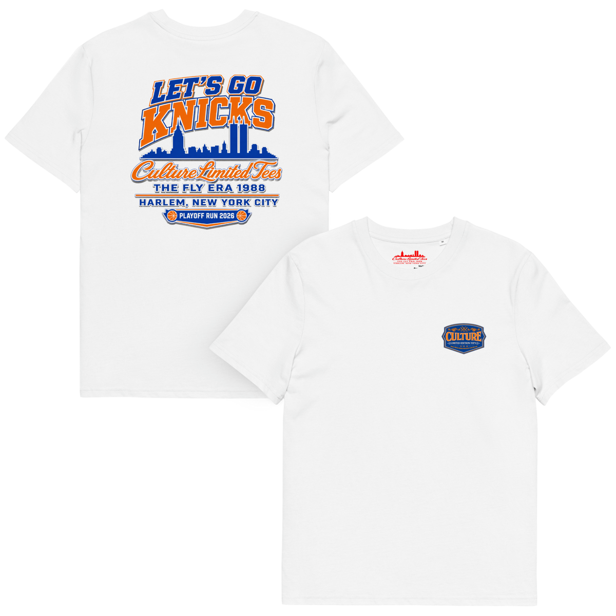 NY Playoff Run Tee limited 250 piece New York basketball playoff shirt by Culture Limited Tees front and back view