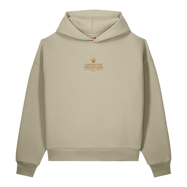 American Hustler 24/7 Sculpted Heavyweight Hoodie in stone, front view