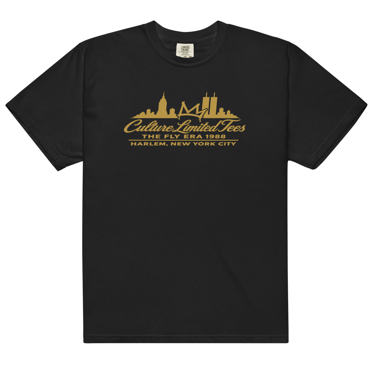 Gold Fly Era 1988 NYC crown heavyweight tee in black
