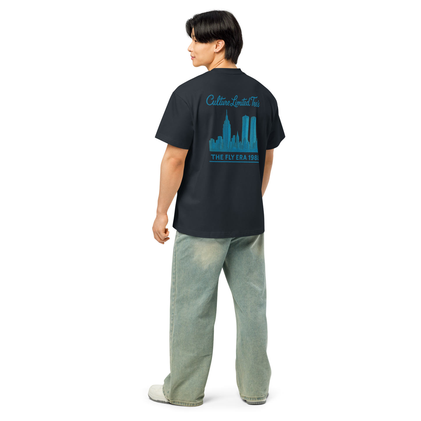 NYC Skyline Culture Script Box Tee