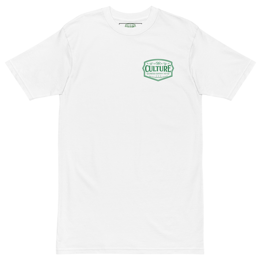 Twin Flames 88 Heavyweight Tee - White with Green - Culture Limited Edition Tees