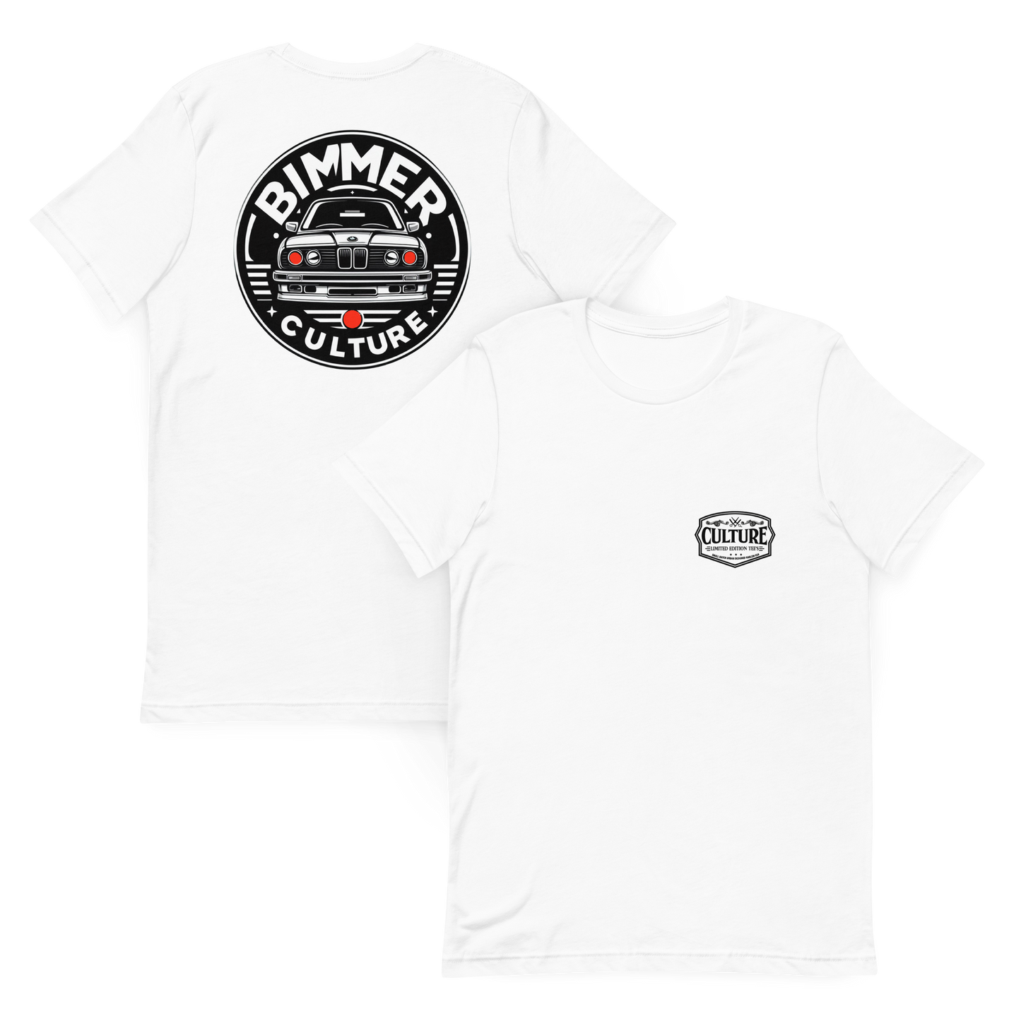 Bimmer Culture E30 Tee – Back Print with Front Logo Hit - Culture Limited Edition Tees