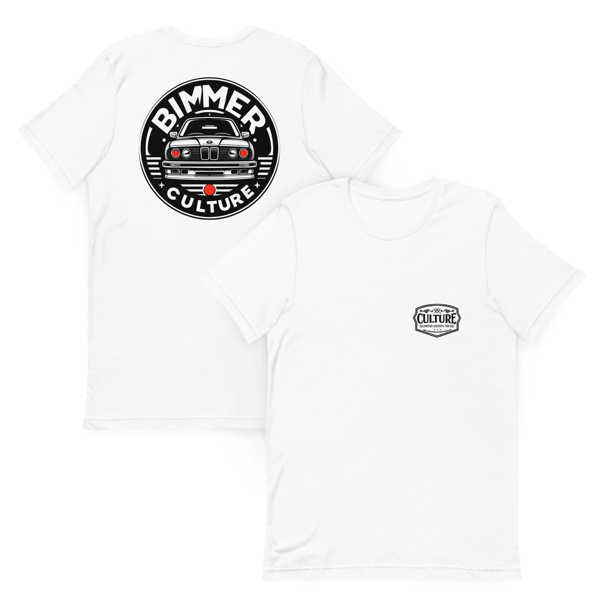 Bimmer Culture E30 Tee – Back Print with Front Logo Hit - Culture Limited Edition Tees