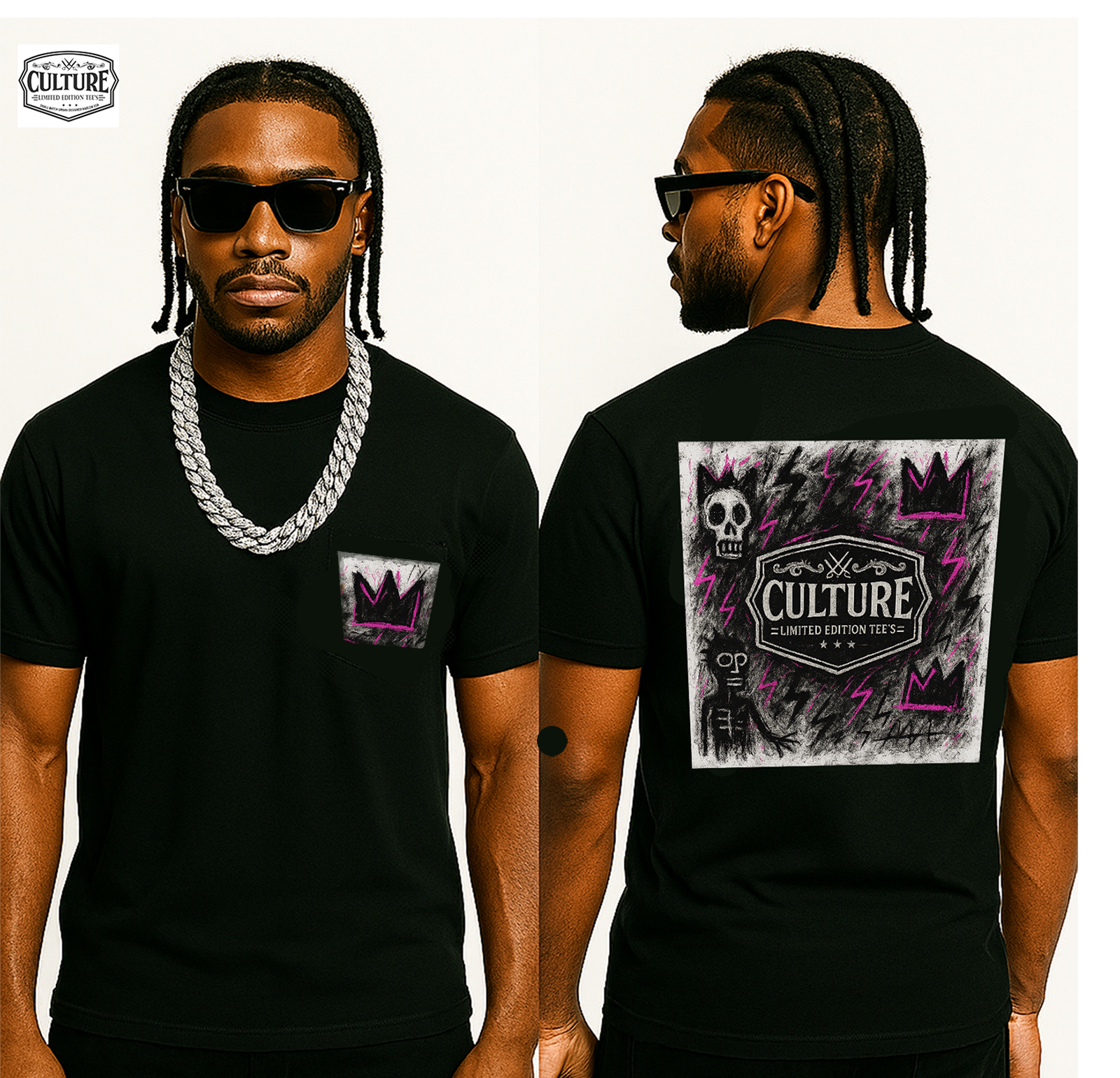 Basquiat Noir Tee - Culture Limited Edition Tees
