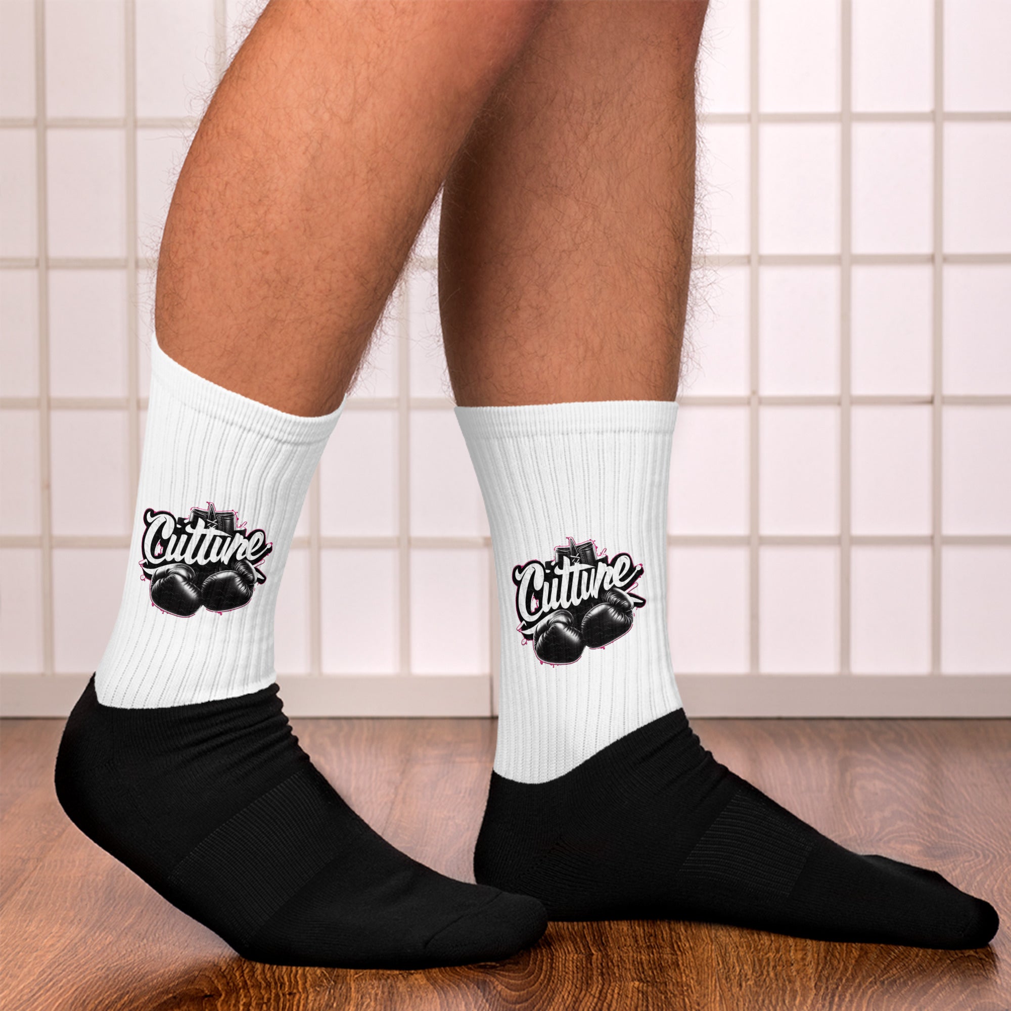 Boxing Glove Graphic Crew Socks - Culture Limited Edition Tees