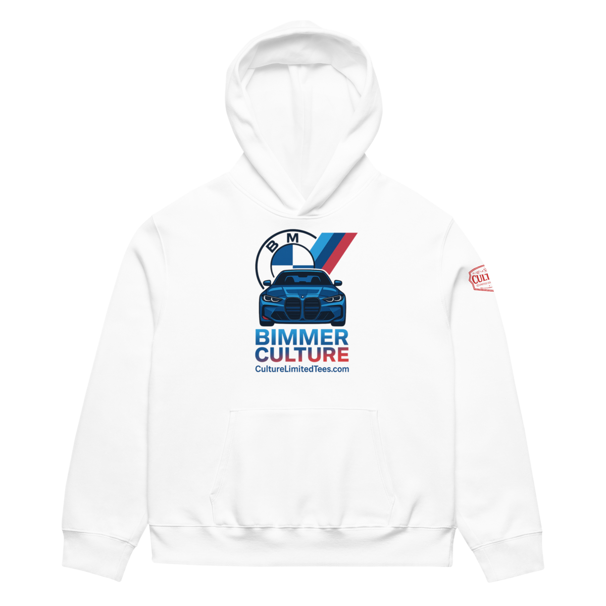 Bimmer Culture Oversized Heavyweight Hoodie White - Culture Limited Edition Tees
