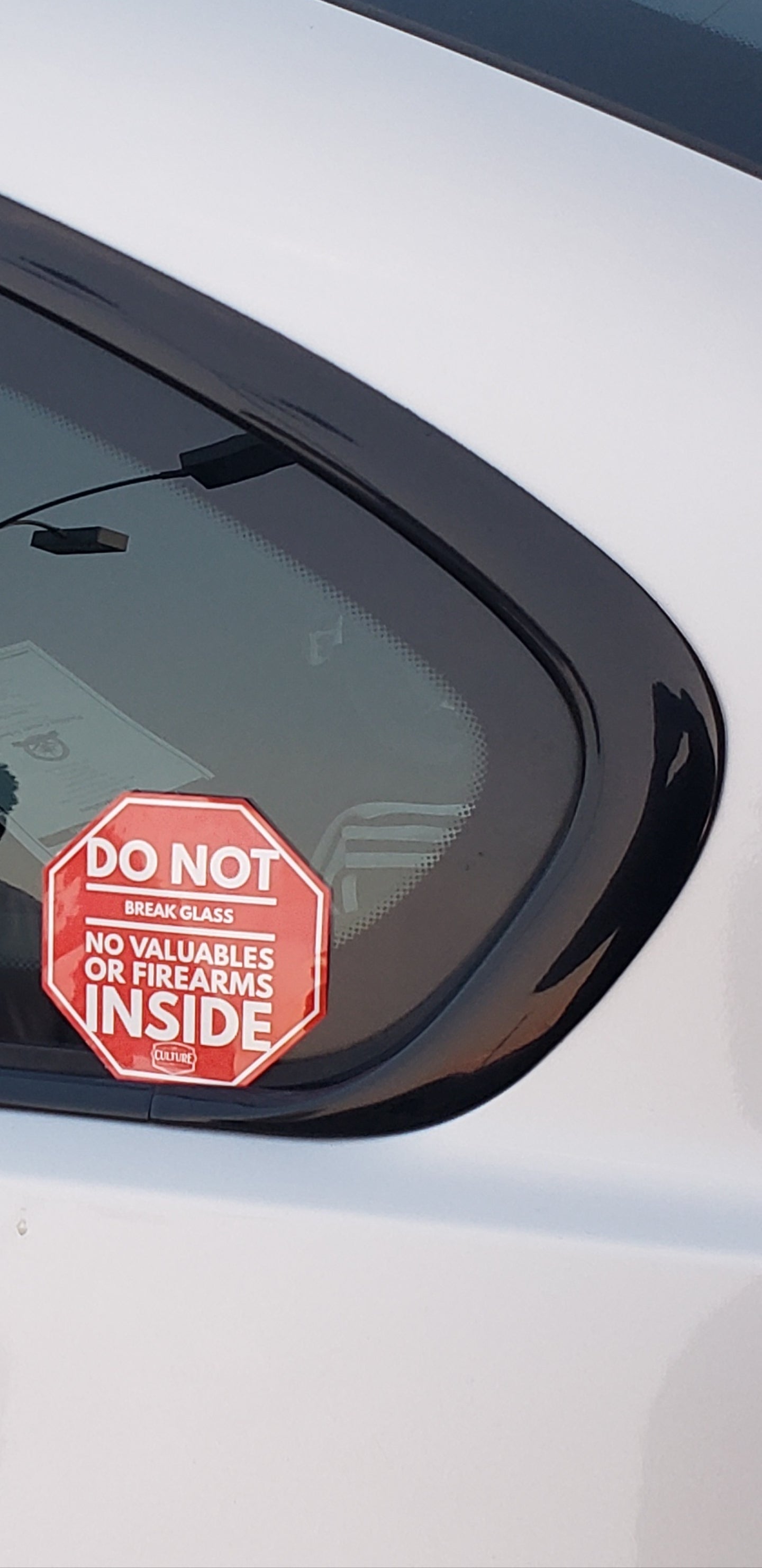 Anti-Theft Car Window Sticker. Deter Lazy Thieves. Let Them Know It's Not Worth Their Time! - Culture Limited Edition Tees