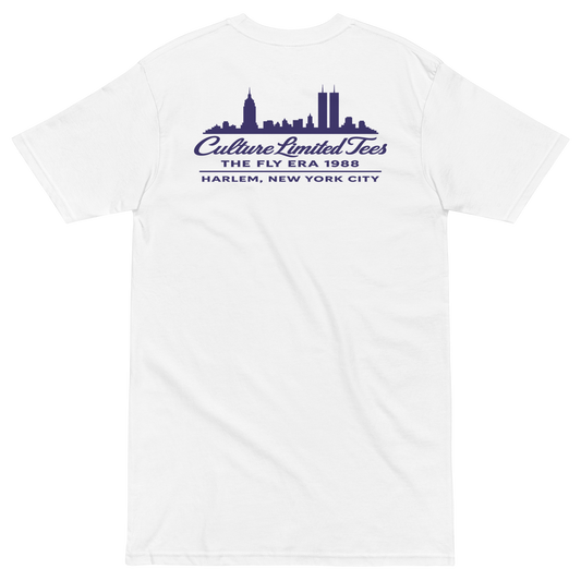 Twin Flames 88 Heavyweight Tee - White with Blue - Culture Limited Edition Tees