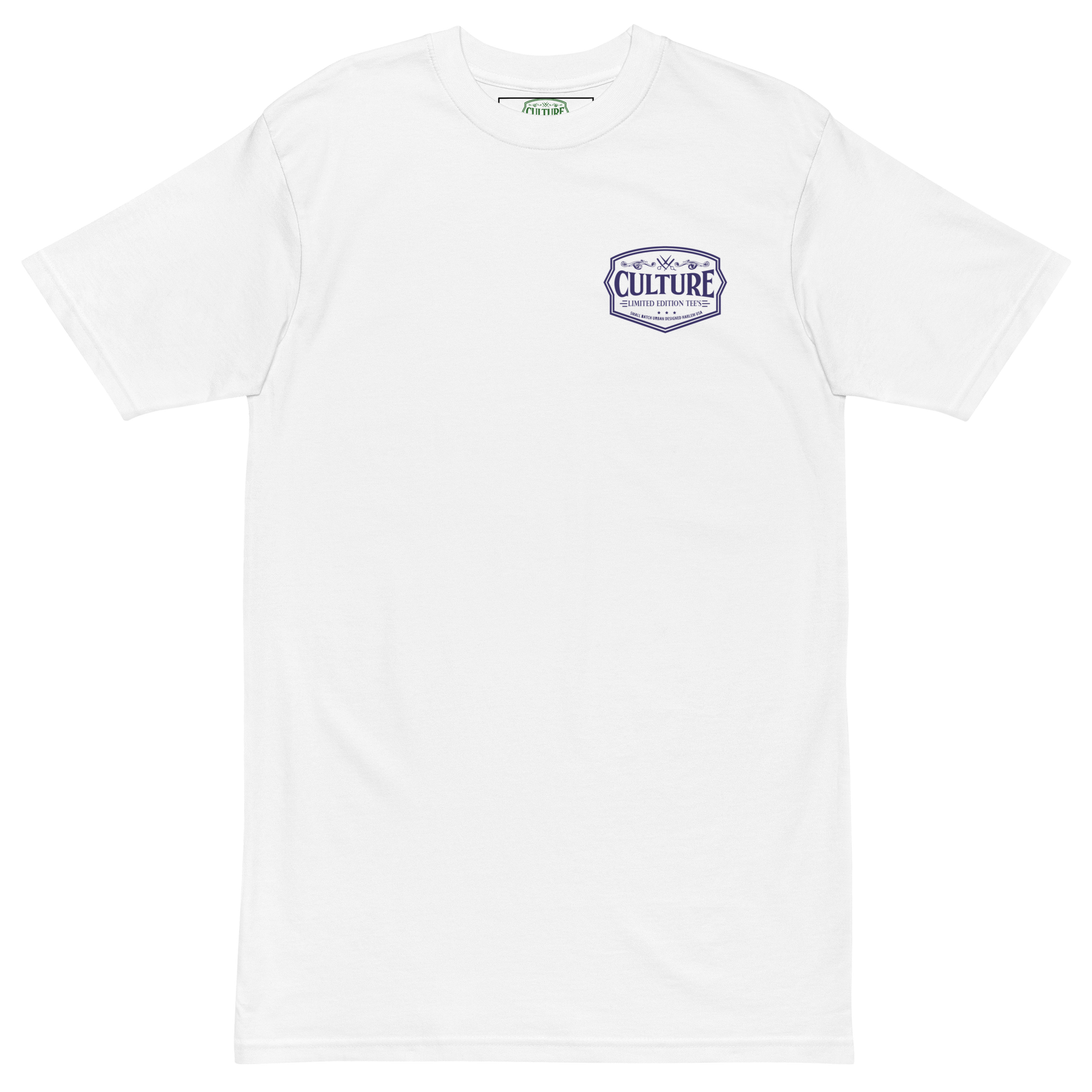 Twin Flames 88 Heavyweight Tee - White with Blue - Culture Limited Edition Tees