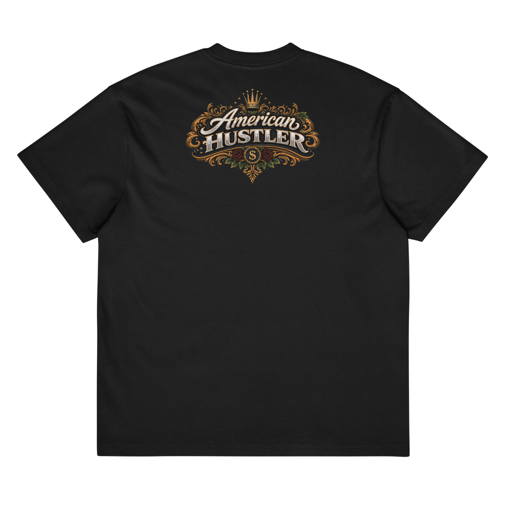 American Hustler Crown Tee – Vintage Black & Cream Edition