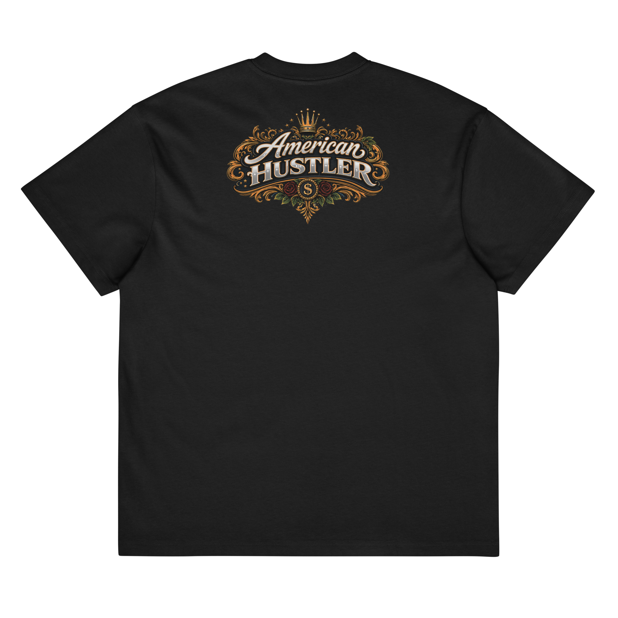 American Hustler Crown Tee – Vintage Black & Cream Edition