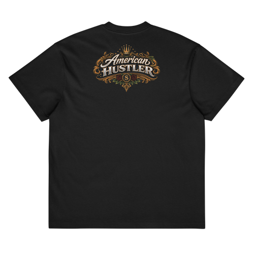 American Hustler Crown Tee – Vintage Black & Cream Edition