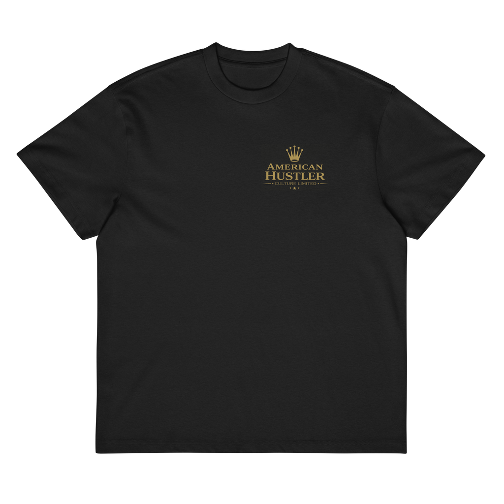 American Hustler Crown Tee – Vintage Black & Cream Edition