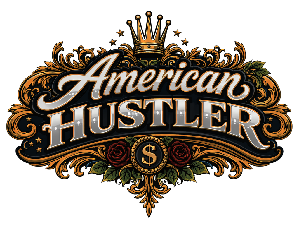 American Hustler Crown Tee – Vintage Black & Cream Edition