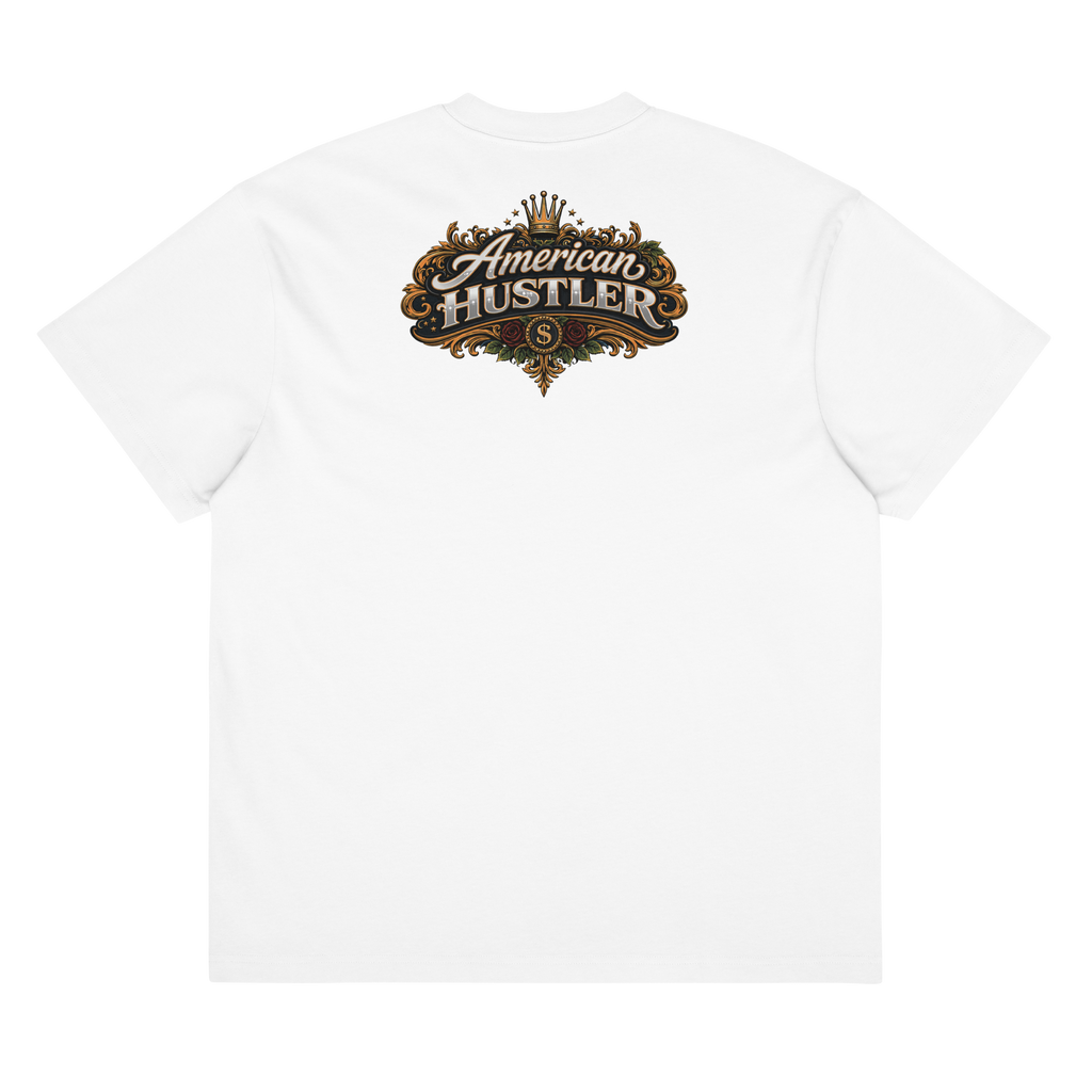 American Hustler Crown Tee – Vintage Black & Cream Edition