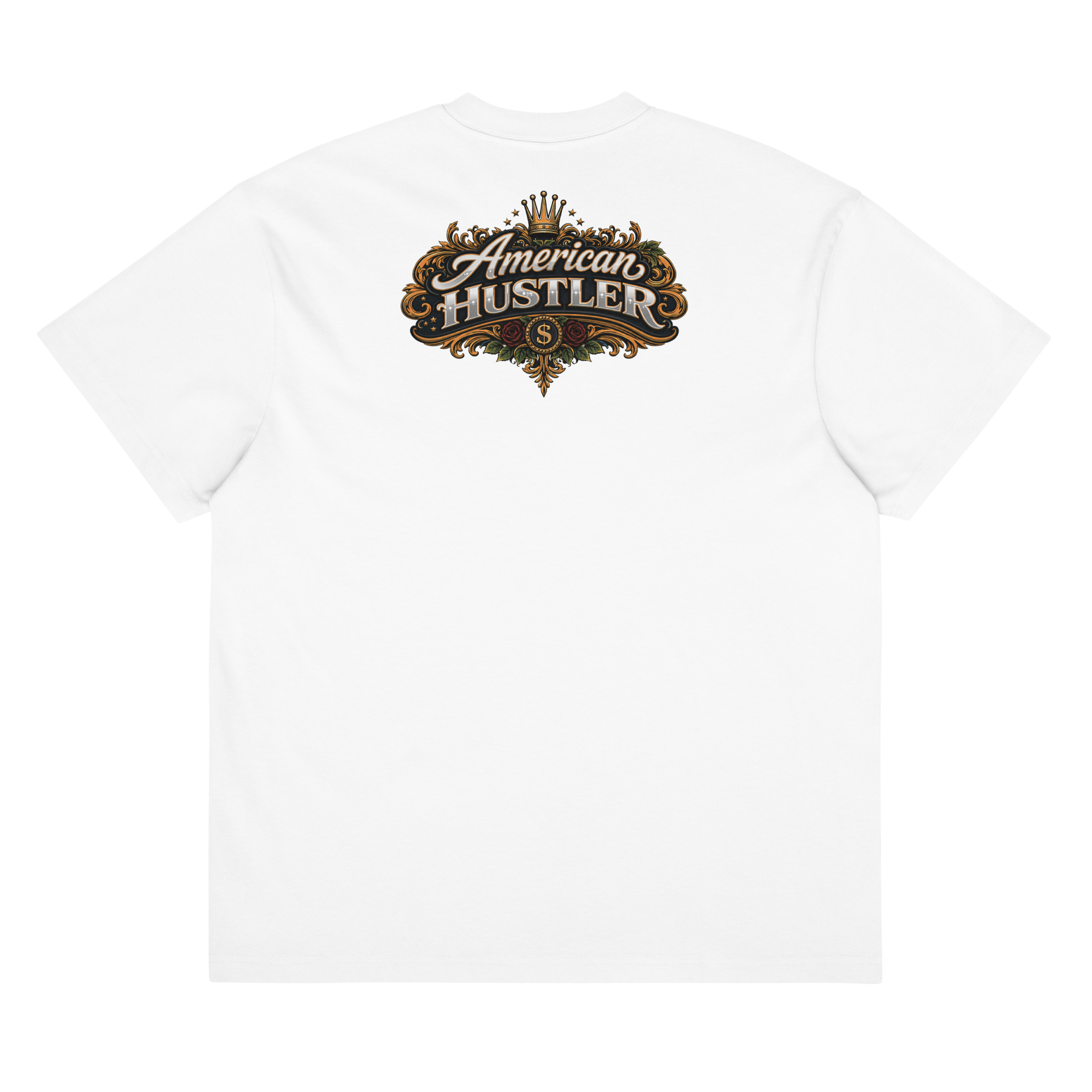 American Hustler Crown Tee – Vintage Black & Cream Edition
