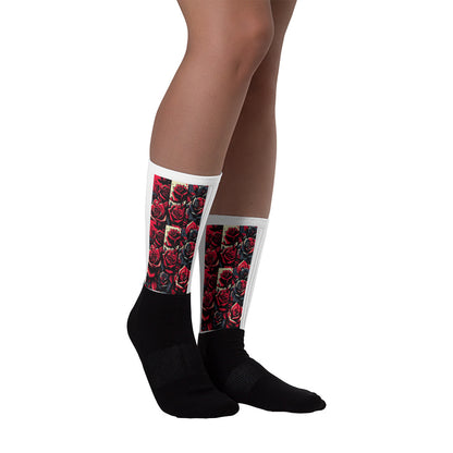 Black Foot Rose Socks - Culture Limited Edition Tees