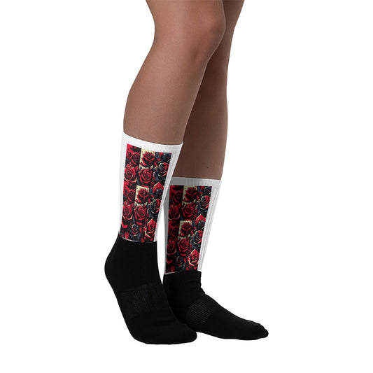 Black Foot Rose Socks