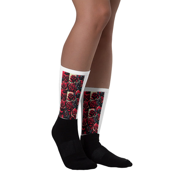 Black Foot Rose Socks - Culture Limited Edition Tees