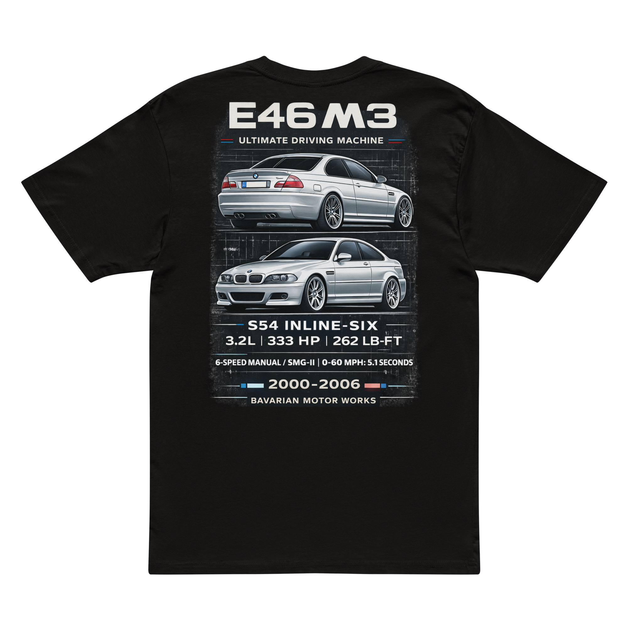 BMW E46 M3 Legacy | Premium Spec Sheet Tee