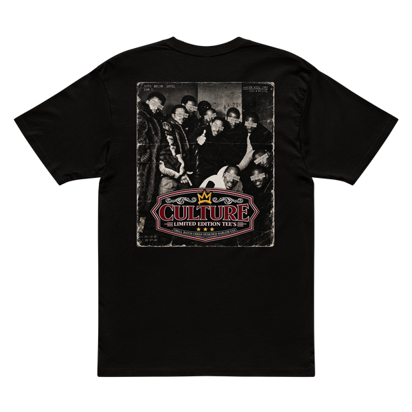 Culture Limited Harlem Kids 1987 premium tee back view with surveillance-style Harlem graphic