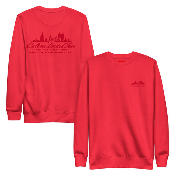 Culture Limited Monza Red Fly Era NYC Crown Premium Crewneck front and back