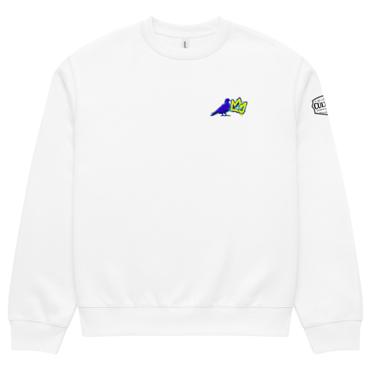 Fly Era Boston 12 oversized heavyweight white crewneck front