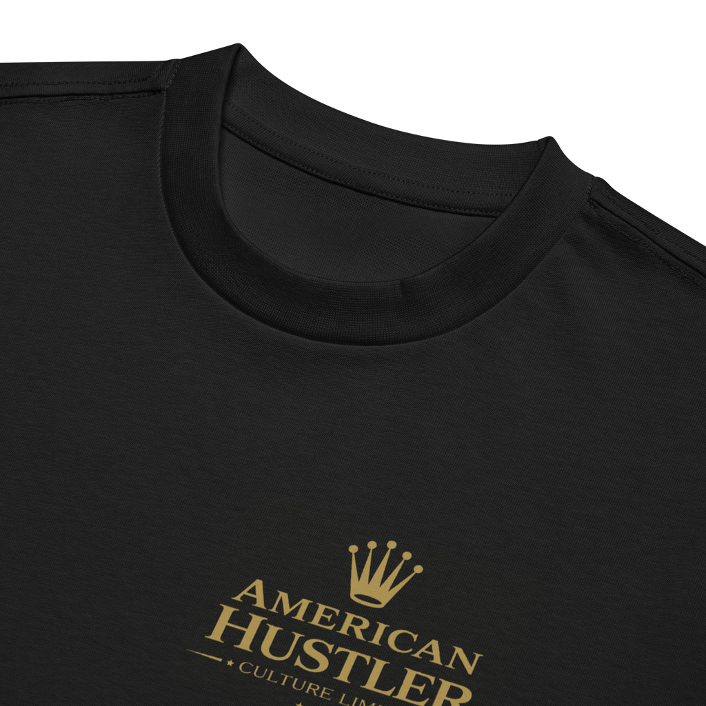 American Hustler Crown Tee – Vintage Black & Cream Edition