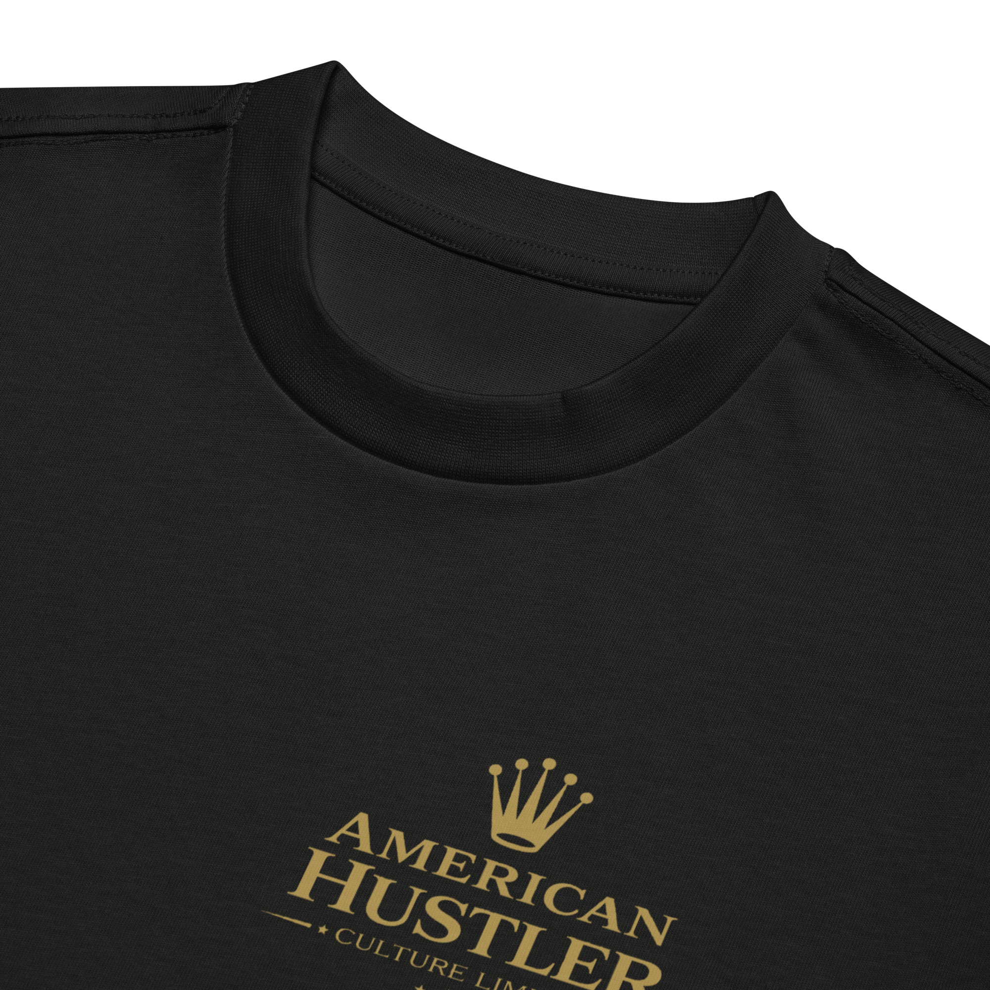 American Hustler Crown Tee – Vintage Black & Cream Edition