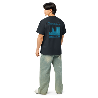 NYC Skyline Culture Script Box Tee