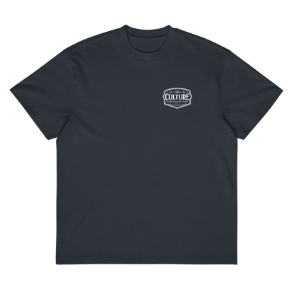 NYC Skyline Culture Script Box Tee