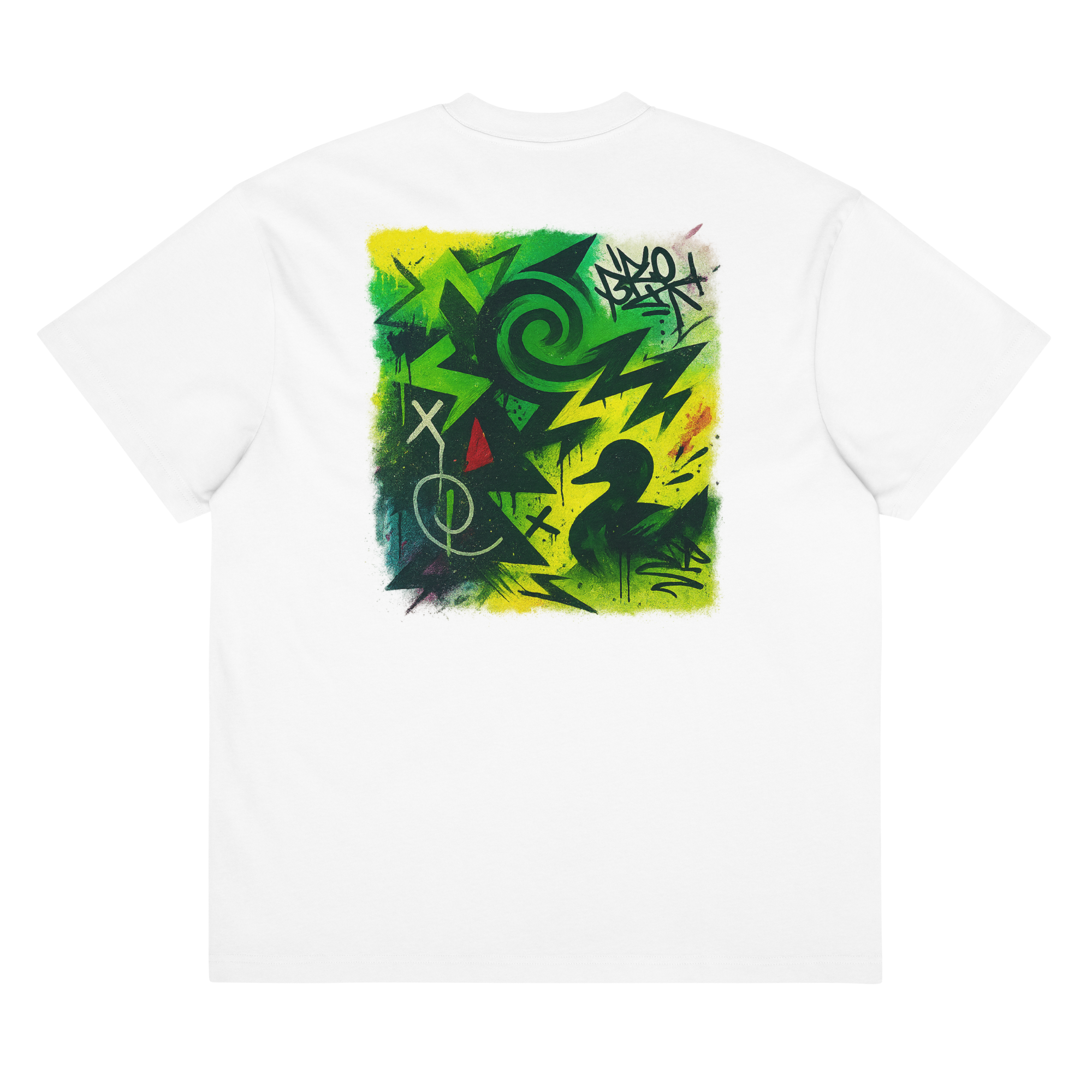 Neon Graffiti Duck Box Tee (White) - Culture Limited Edition Tees