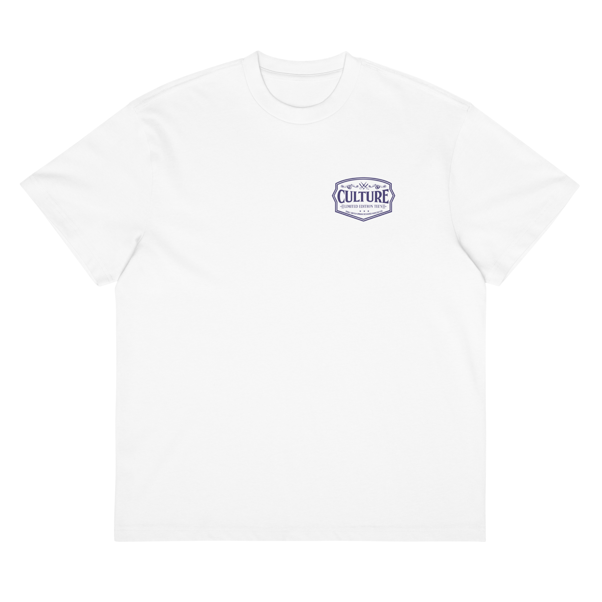Fly Era Script NYC Skyline Tee | White Blue - Culture Limited Edition Tees