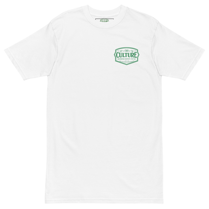 Twin Flames 88 Heavyweight Tee - White with Green - Culture Limited Edition Tees