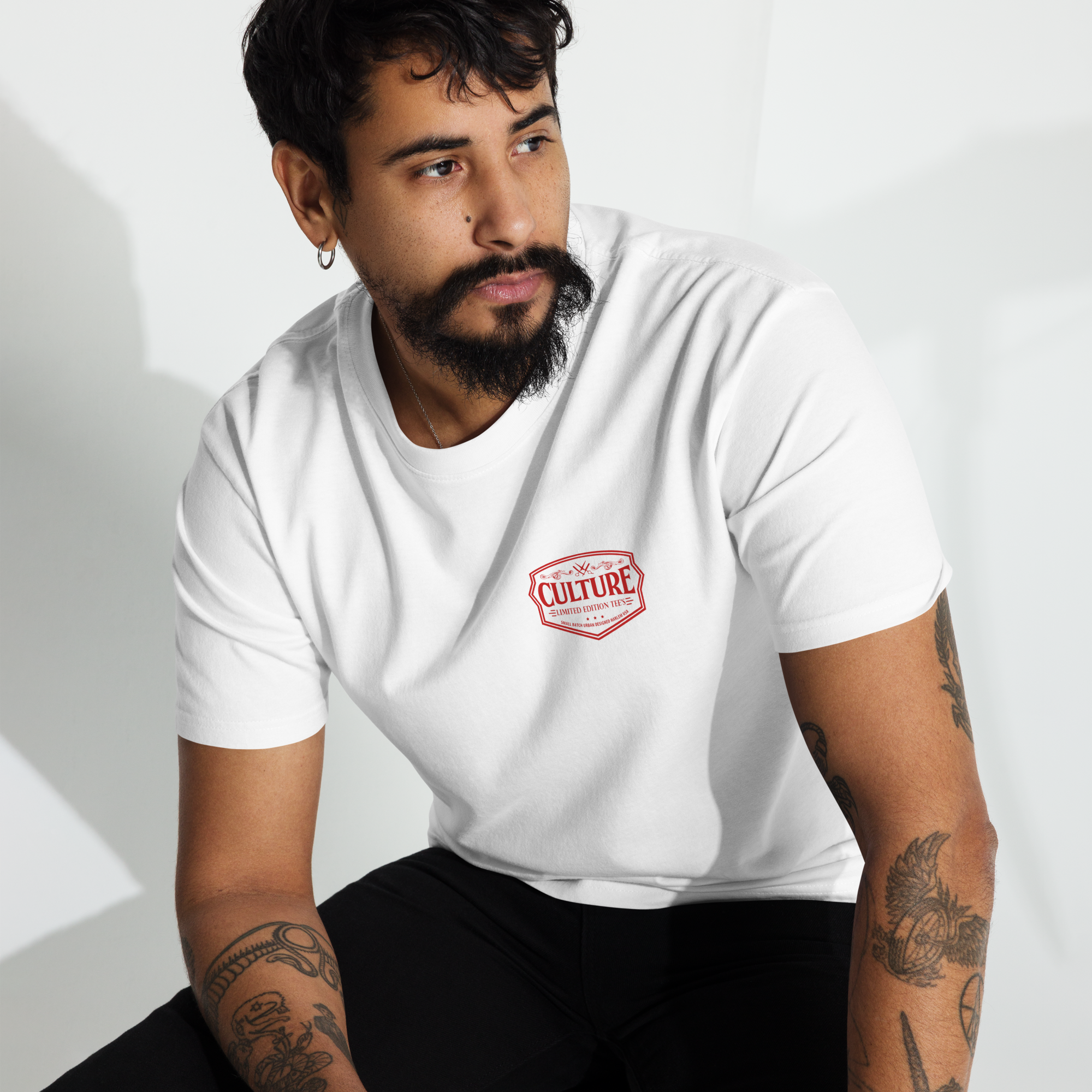 Twin Flames 88 Heavyweight Tee - White with Red - Culture Limited Edition Tees