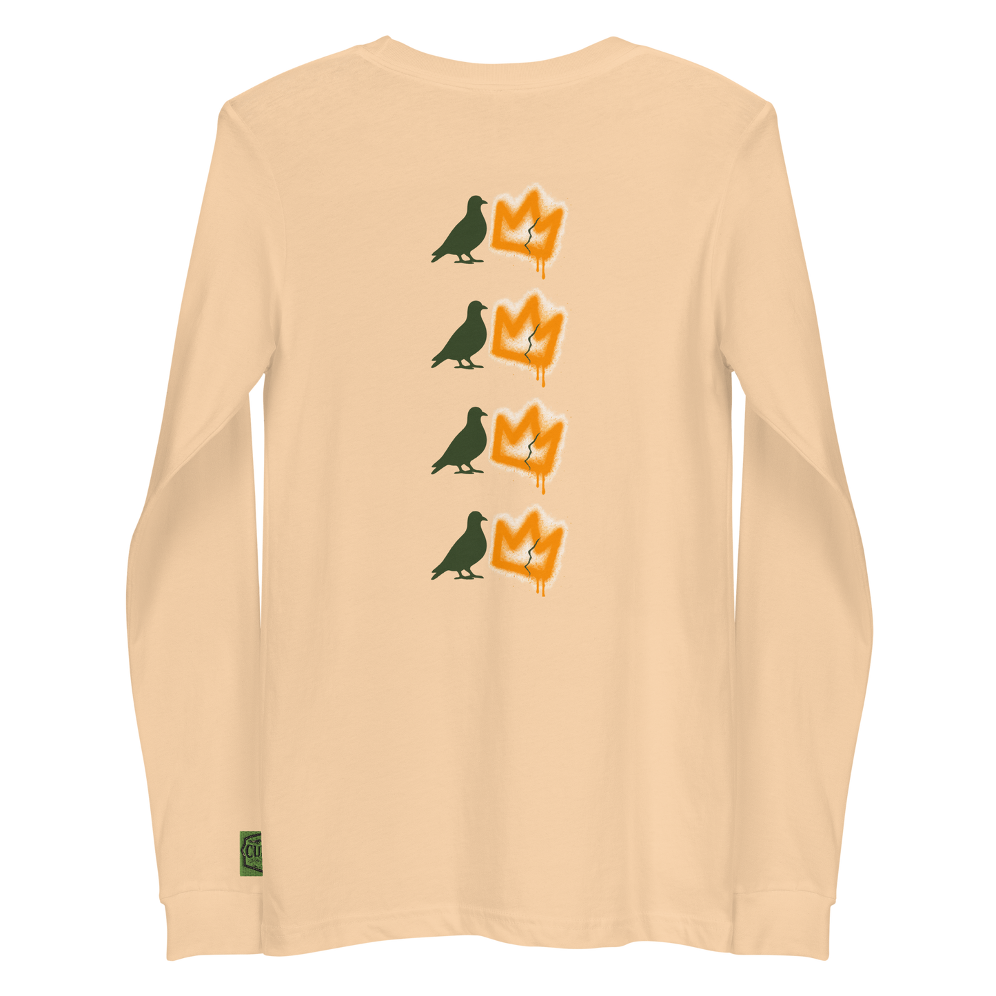 Fly Era Long Sleeve Tee — Olive Logo (Sand)