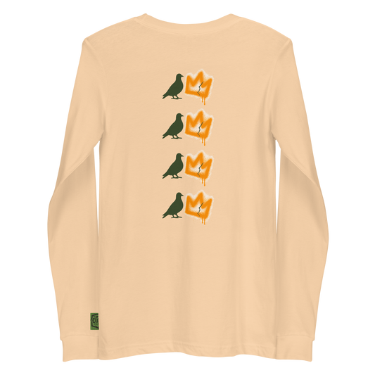 Fly Era Long Sleeve Tee — Olive Logo (Sand)