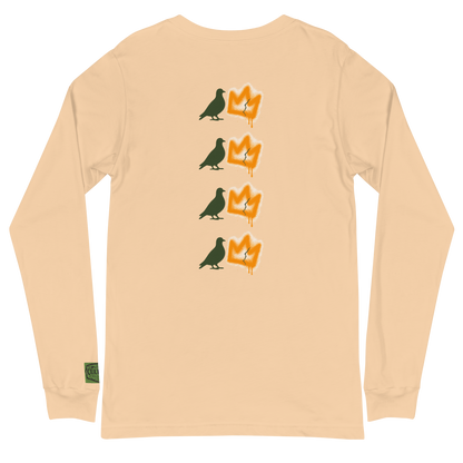 Fly Era Long Sleeve Tee — Olive Logo (Sand)