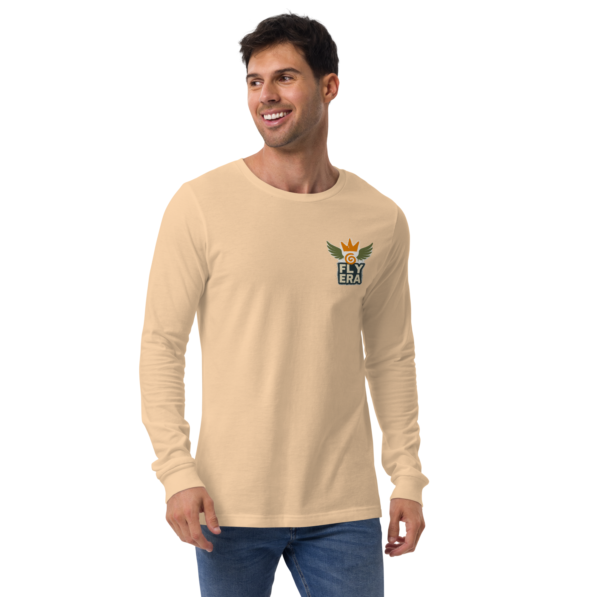 Fly Era Long Sleeve Tee — Olive Logo (Sand) - Culture Limited Edition Tees