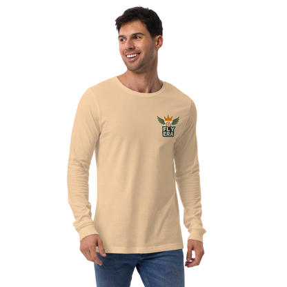 Fly Era Long Sleeve Tee — Olive Logo (Sand)