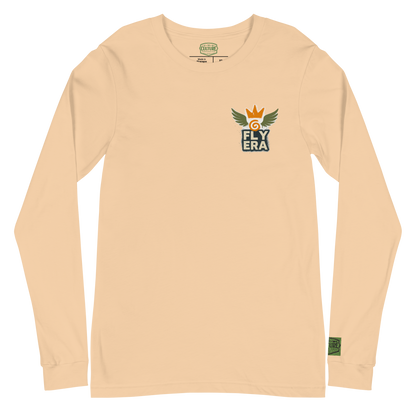 Fly Era Long Sleeve Tee — Olive Logo (Sand)