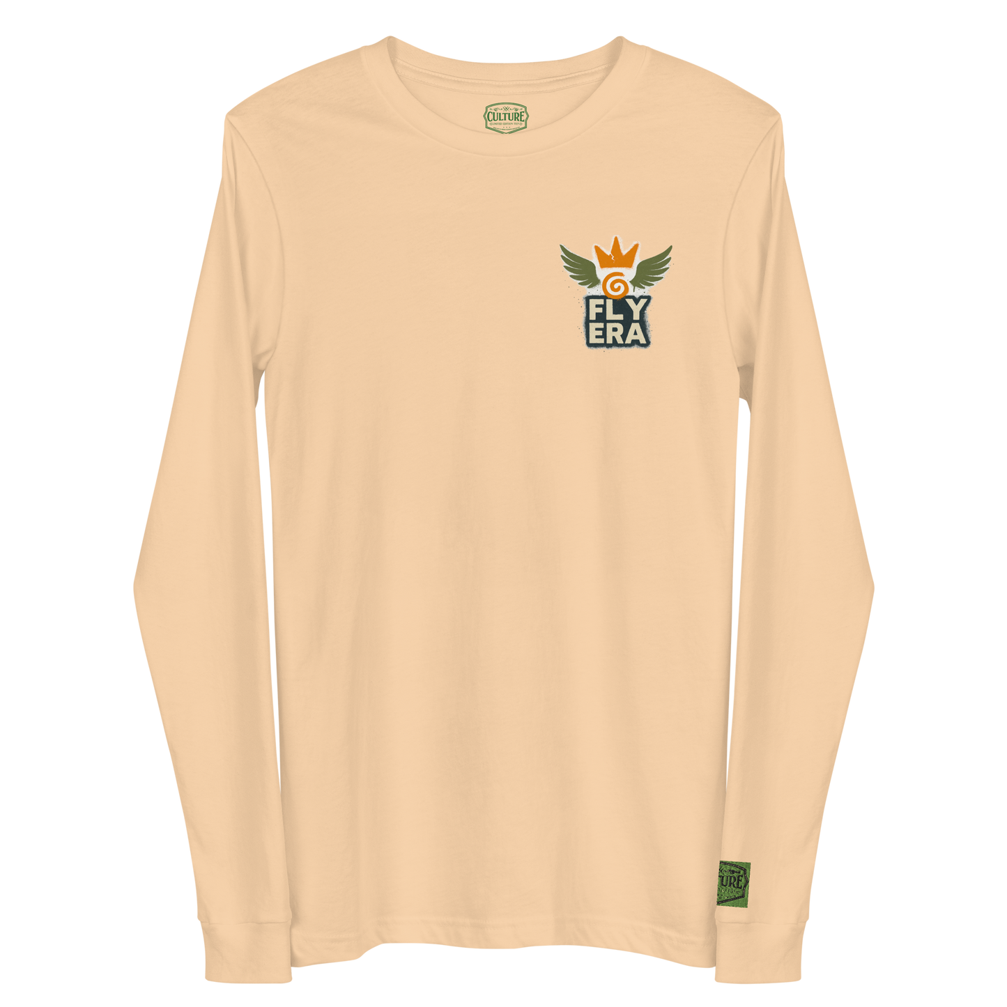 Fly Era Long Sleeve Tee — Olive Logo (Sand)