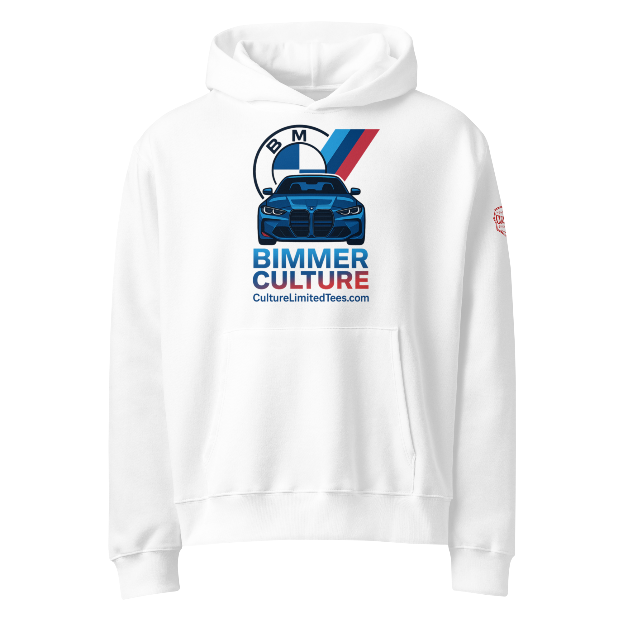 Bimmer Culture Oversized Heavyweight Hoodie White - Culture Limited Edition Tees