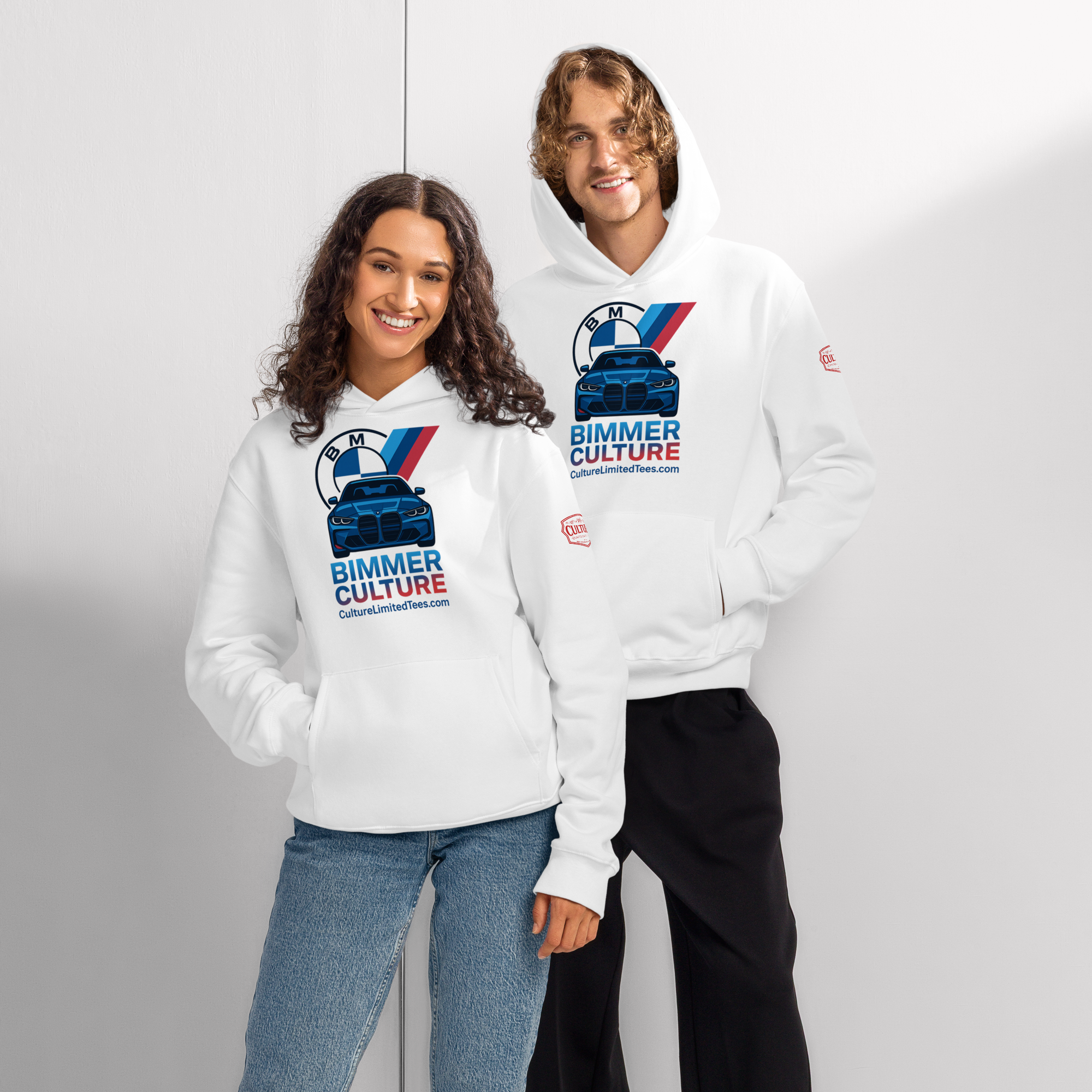 Bimmer Culture Oversized Heavyweight Hoodie White - Culture Limited Edition Tees