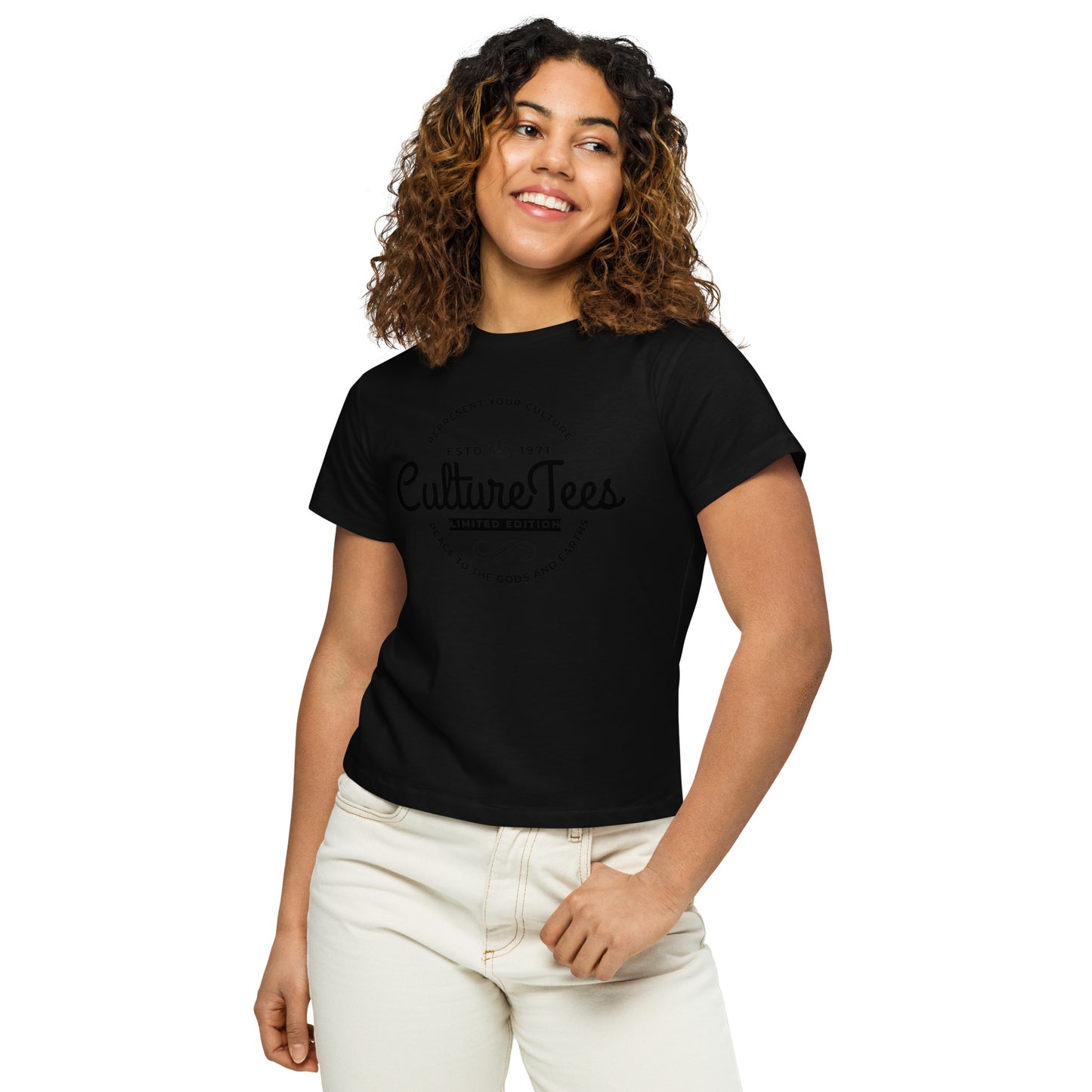 Women’s high-waisted t-shirt - Culture Limited Edition Tees