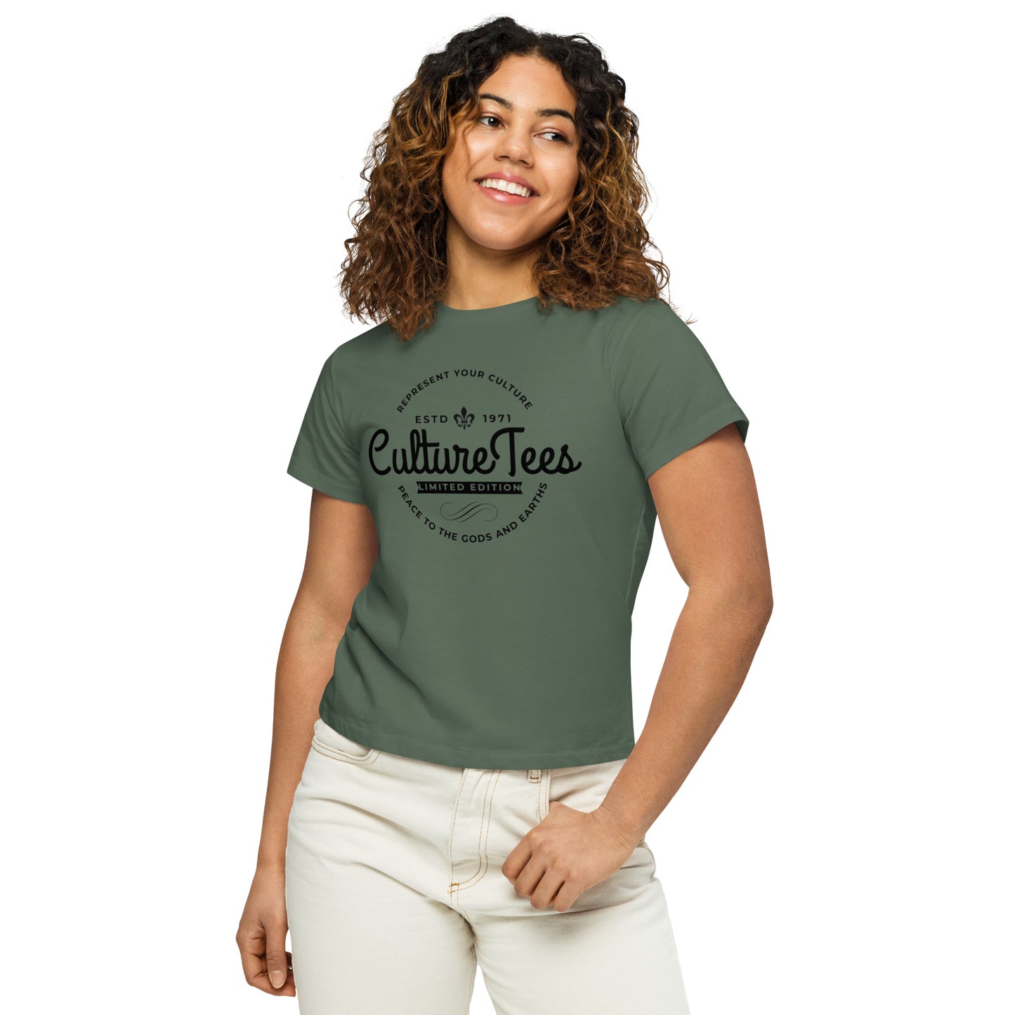 Women’s high-waisted t-shirt - Culture Limited Edition Tees