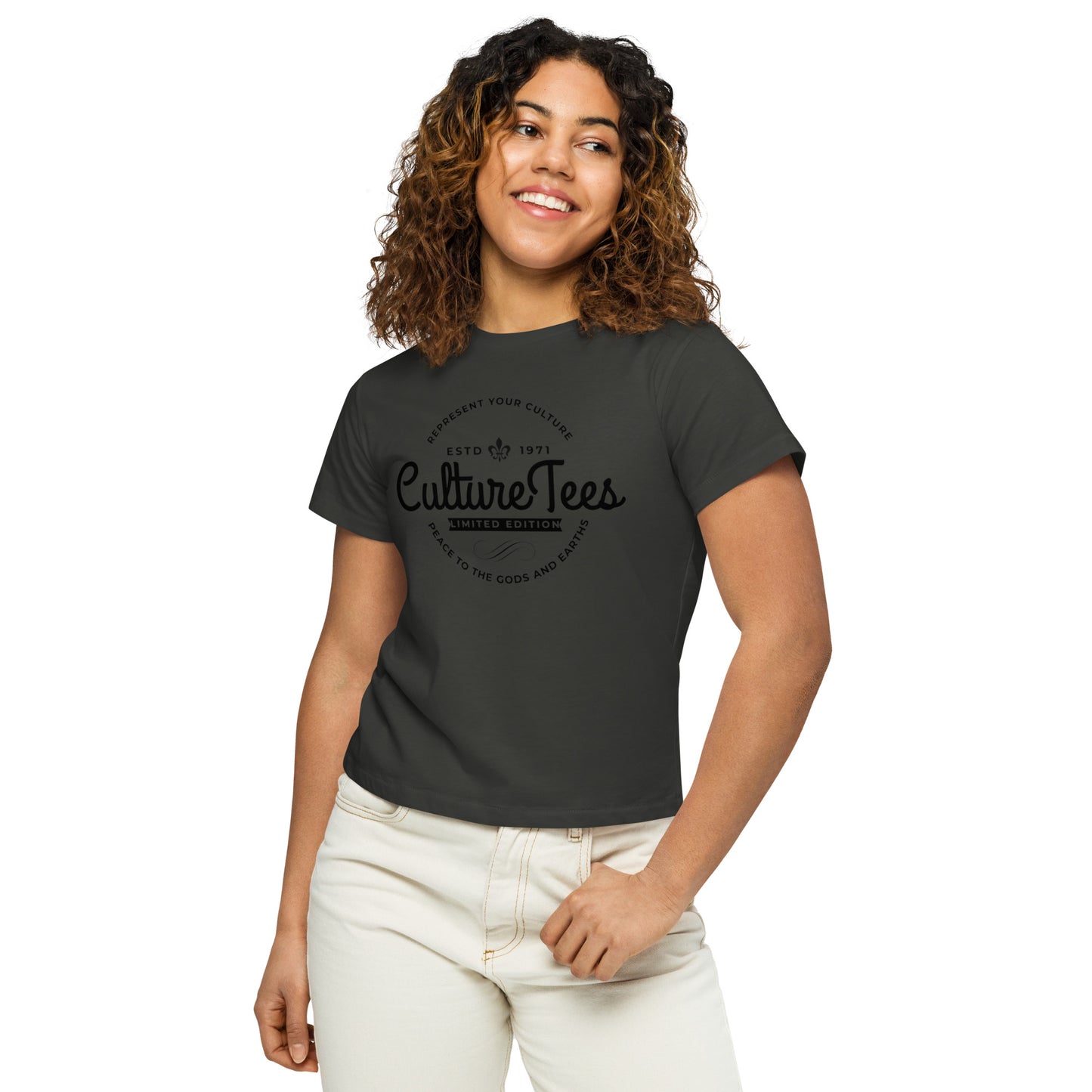 Women’s high-waisted t-shirt - Culture Limited Edition Tees